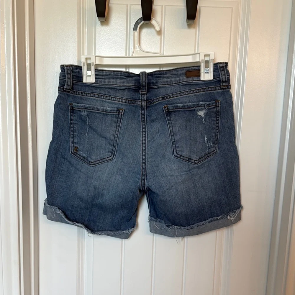 Kut from the Kloth Blue Rolled Hem Jean Shorts - Picture 3 of 4